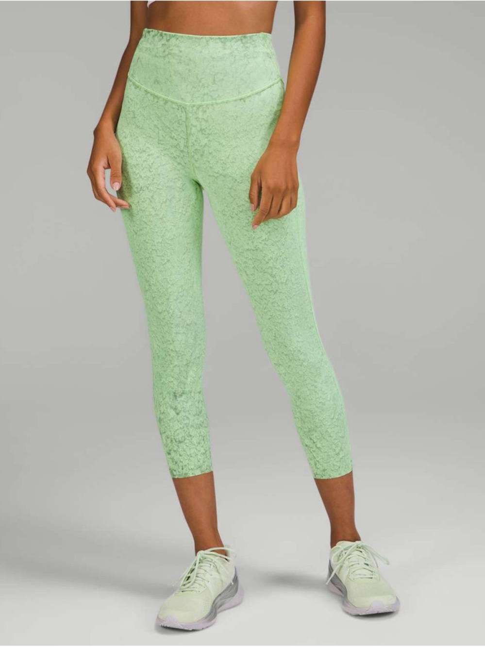 Lululemon Base Pace High-Rise Leggings City Grit Green Multi Neon Lime Acid Wash